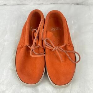 NinetyNine Products The Golda Suede Lace-Up Shoes Orange Apricot Size 6 Moccasin